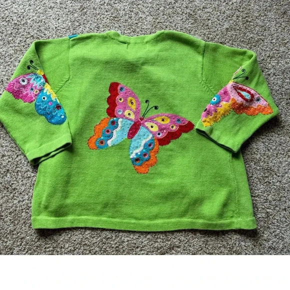 DESIGN OPTIONS women's BUTERFLY Cardigan sweater, Size XL - Picture 2 of 11